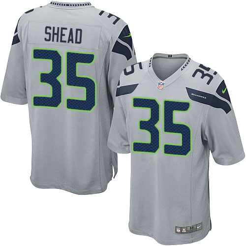 Men's Game DeShawn Shead Nike Jersey Grey Alternate - #35 NFL Seattle Seahawks
